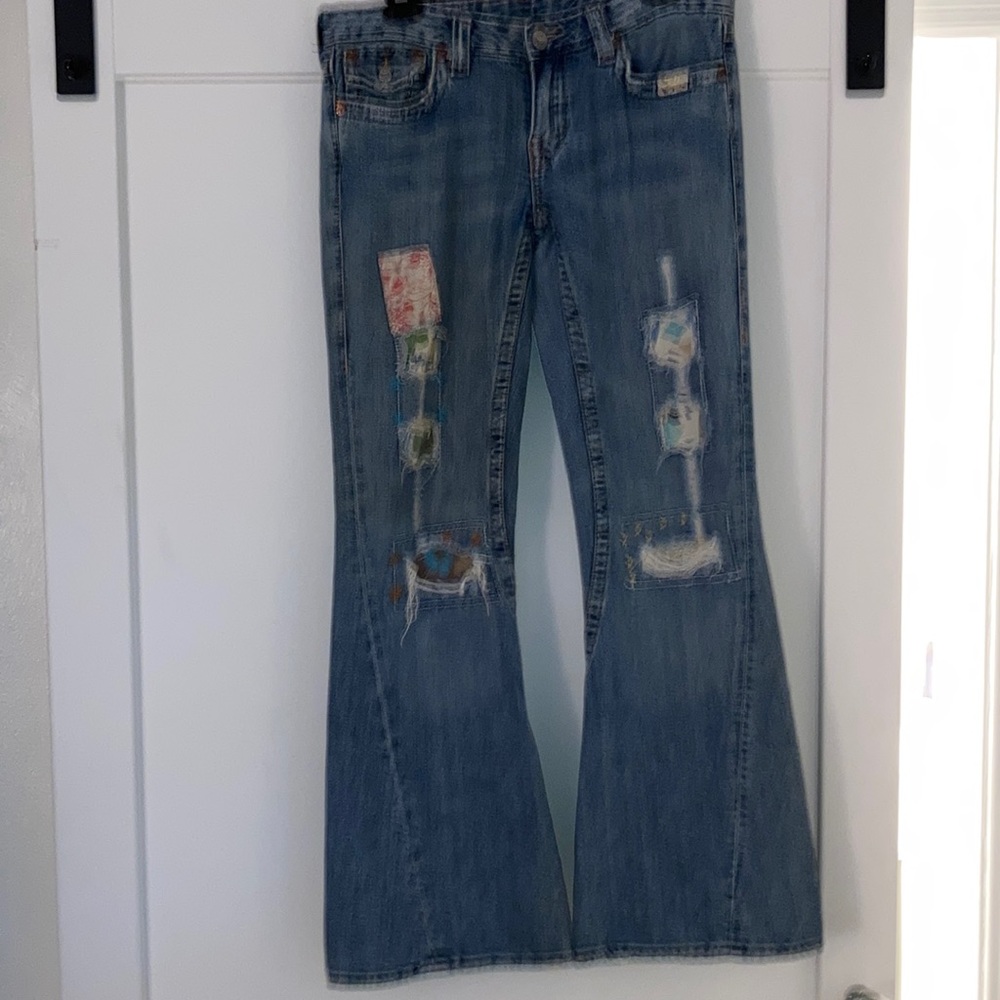 True Religion patch jeans